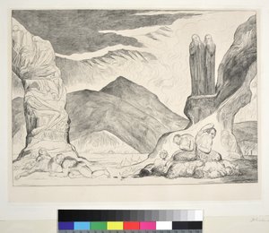 El círculo de los falsificadores: Dante y Virgilio cubriéndose la nariz por el hedor, Infierno, Canto XXIX, ilustración para la 